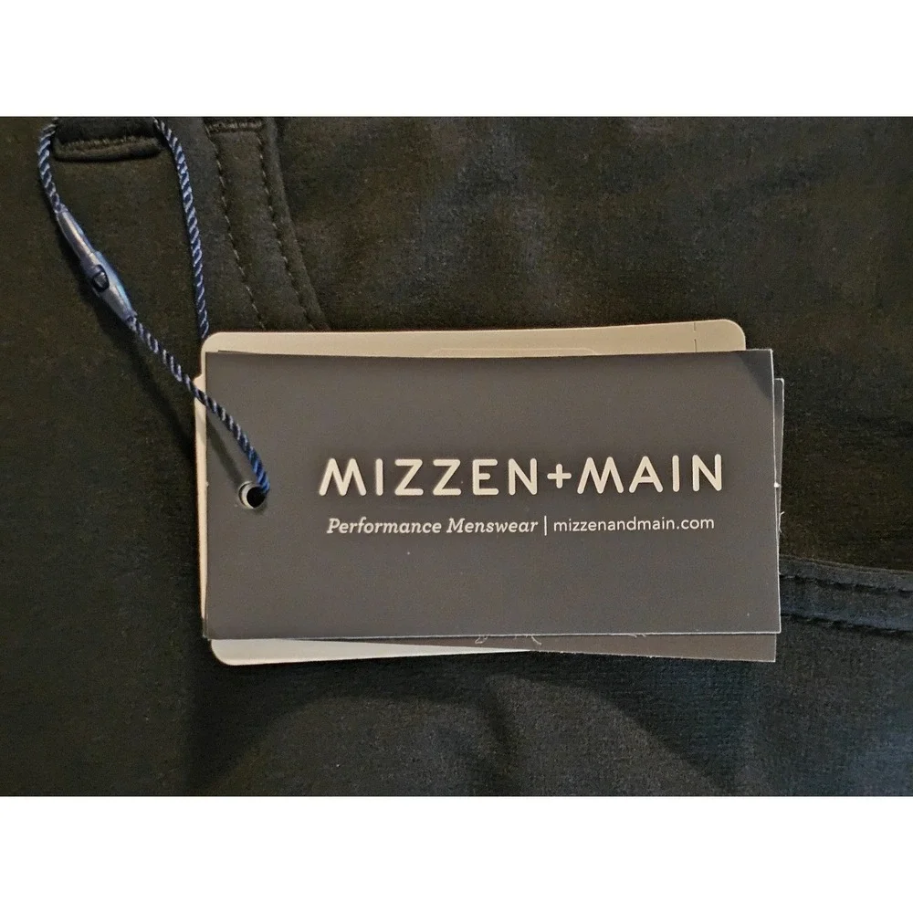 Mizzen + Main Helmsman Chino Pant Size 38x32 Black Slim Fit Performance